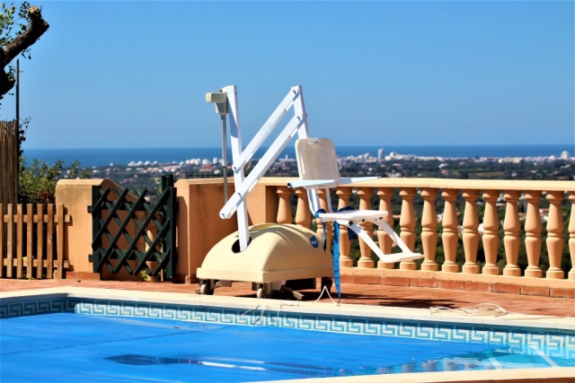 holiday villa for the disabled with pool lift and amazing sea views.