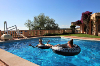 Accessible pool with pool lift, kept at Luz do sol accessible villa for wheelchair users.