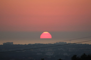 sunset from wheelchair accessible villa, accommodation for the disabled, portugal